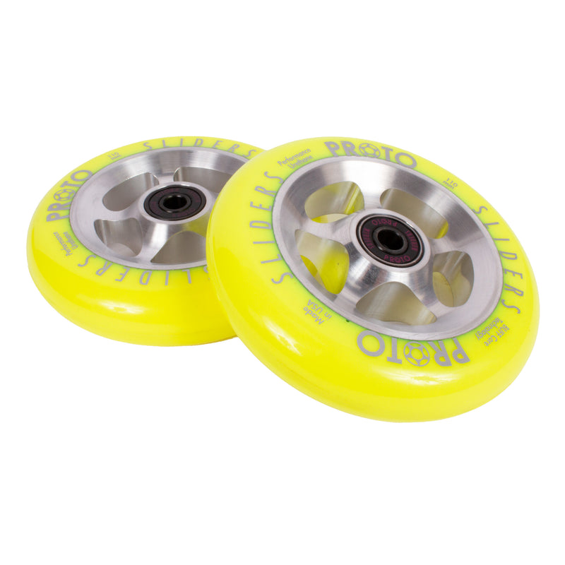 PROTO STARBRIGHT SLIDERS 110MM NEON YELLOW / RAW 2 PACK
