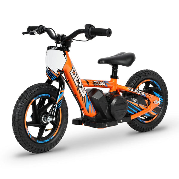 Evoca E30 electric balance bike in orange