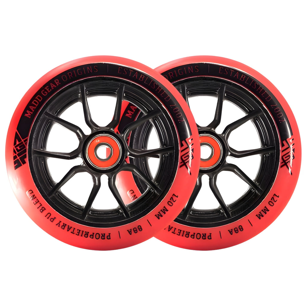 MADD GEAR 120MM SYNDICATE AR WHEELS RED BLACK PAIR
