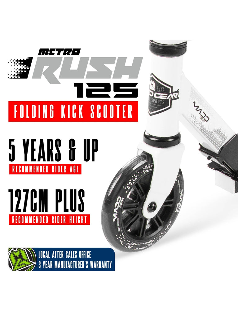 MADD GEAR METRO RUSH 125 SCOOTER WHITE / BLACK