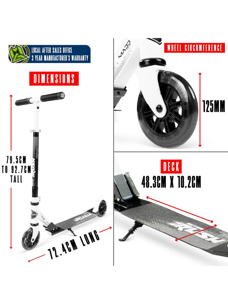 MADD GEAR METRO RUSH 125 SCOOTER WHITE / BLACK