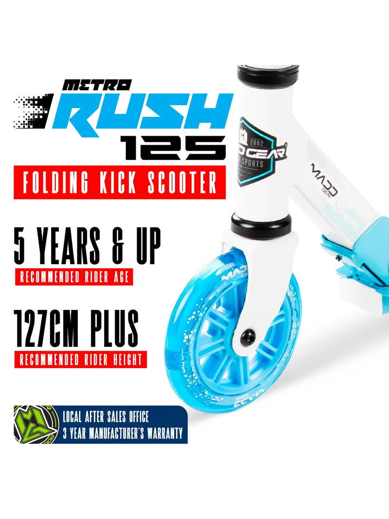 MADD GEAR METRO RUSH 125 SCOOTER WHITE / BLUE