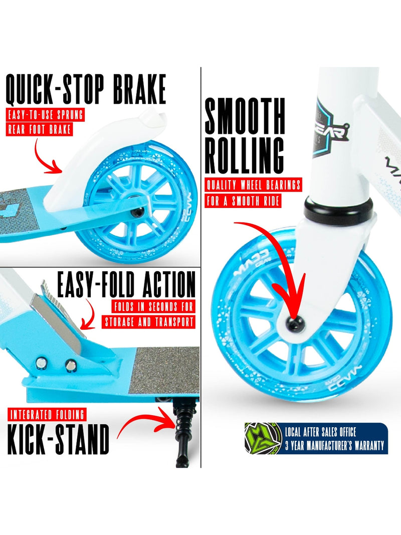MADD GEAR METRO RUSH 125 SCOOTER WHITE / BLUE