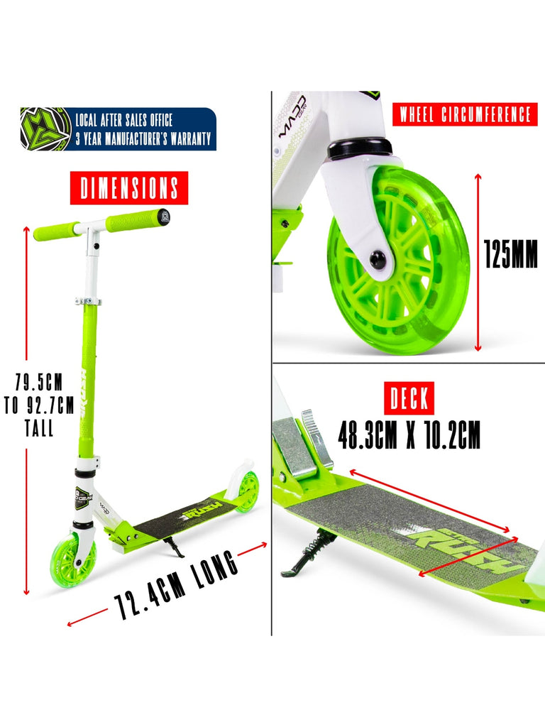 MADD GEAR METRO RUSH 125 SCOOTER WHITE / GREEN