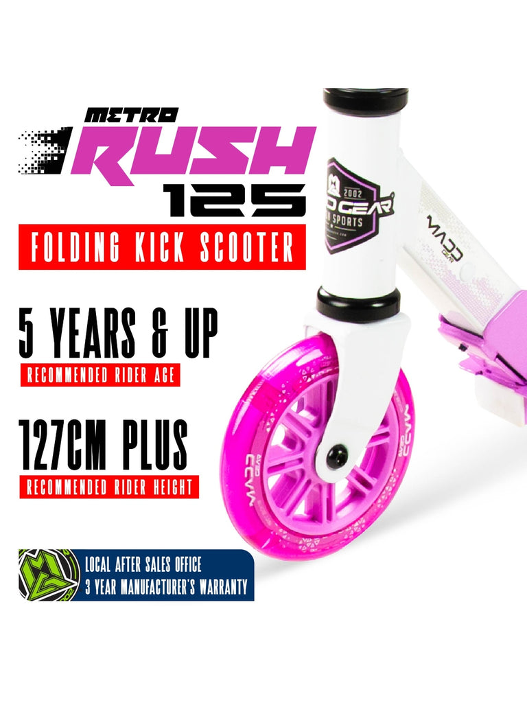 MADD GEAR METRO RUSH 125 SCOOTER WHITE / LAVENDER