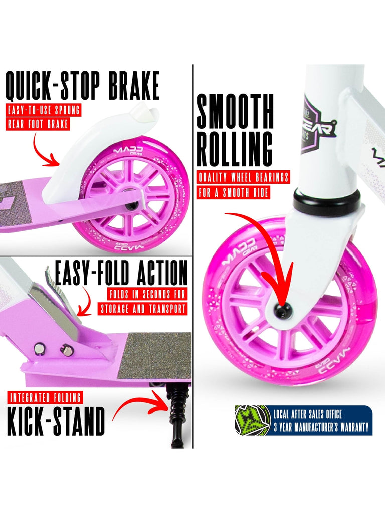 MADD GEAR METRO RUSH 125 SCOOTER WHITE / LAVENDER