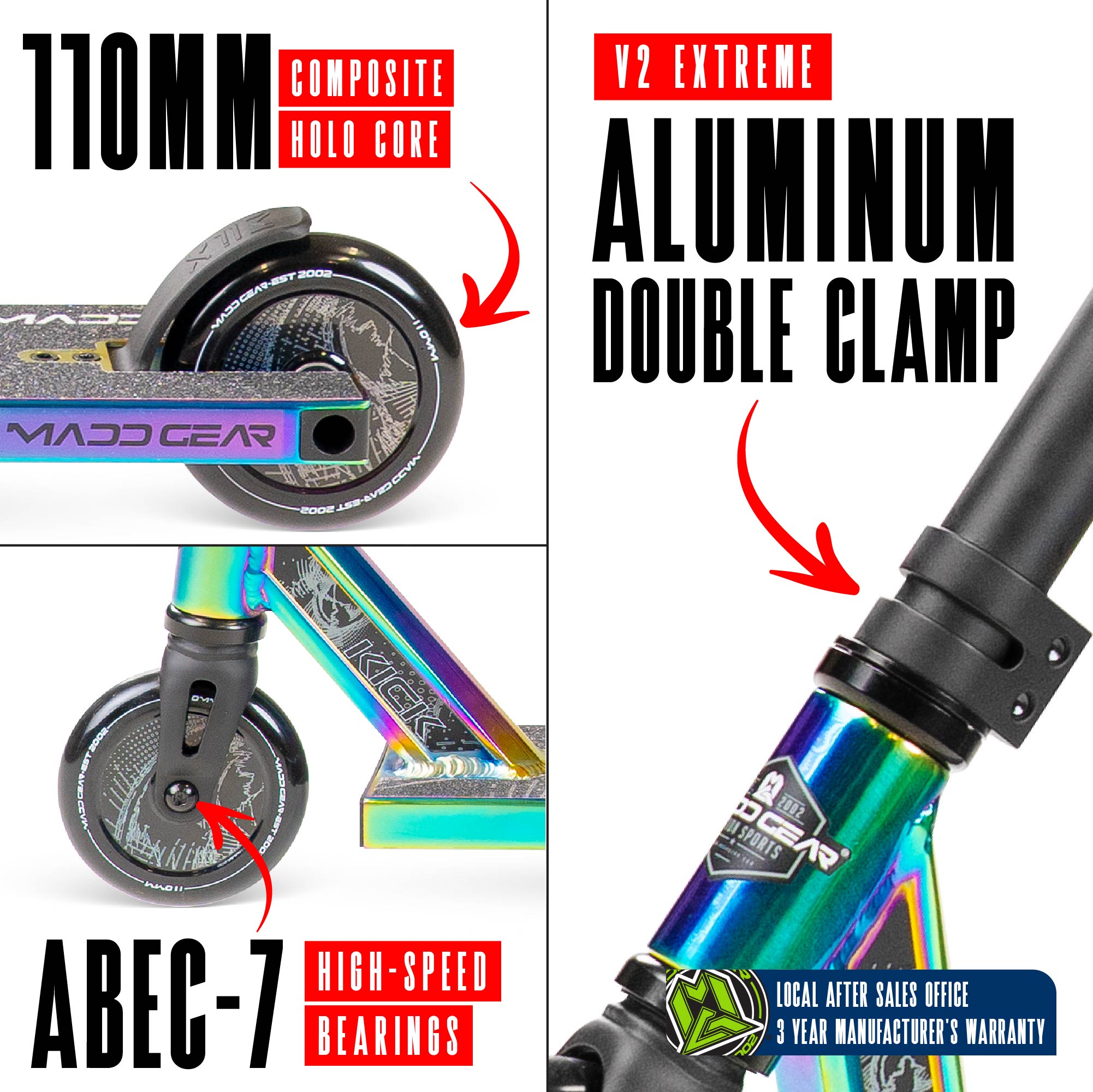 Madd Stuntscooter »MGP Madd Gear MGX Pro Stunt-Scooter H=80cm grau/grün Madd Stuntscooter »MGP Madd Gear MGX Pro Stunt-Scooter H=80cm grau/grün