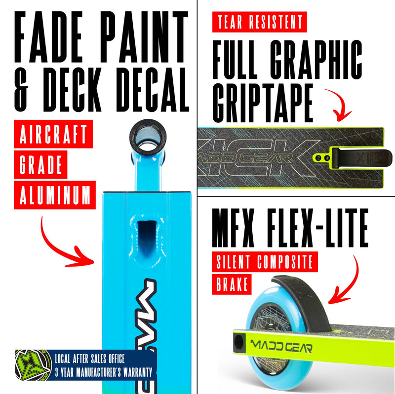 MADD GEAR KICK PRO-X SCOOTER BLUE / GREEN