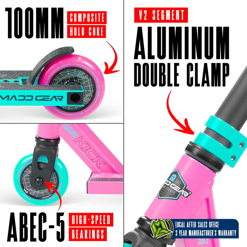 MADD GEAR KICK PRO-X SCOOTER PINK / TEAL