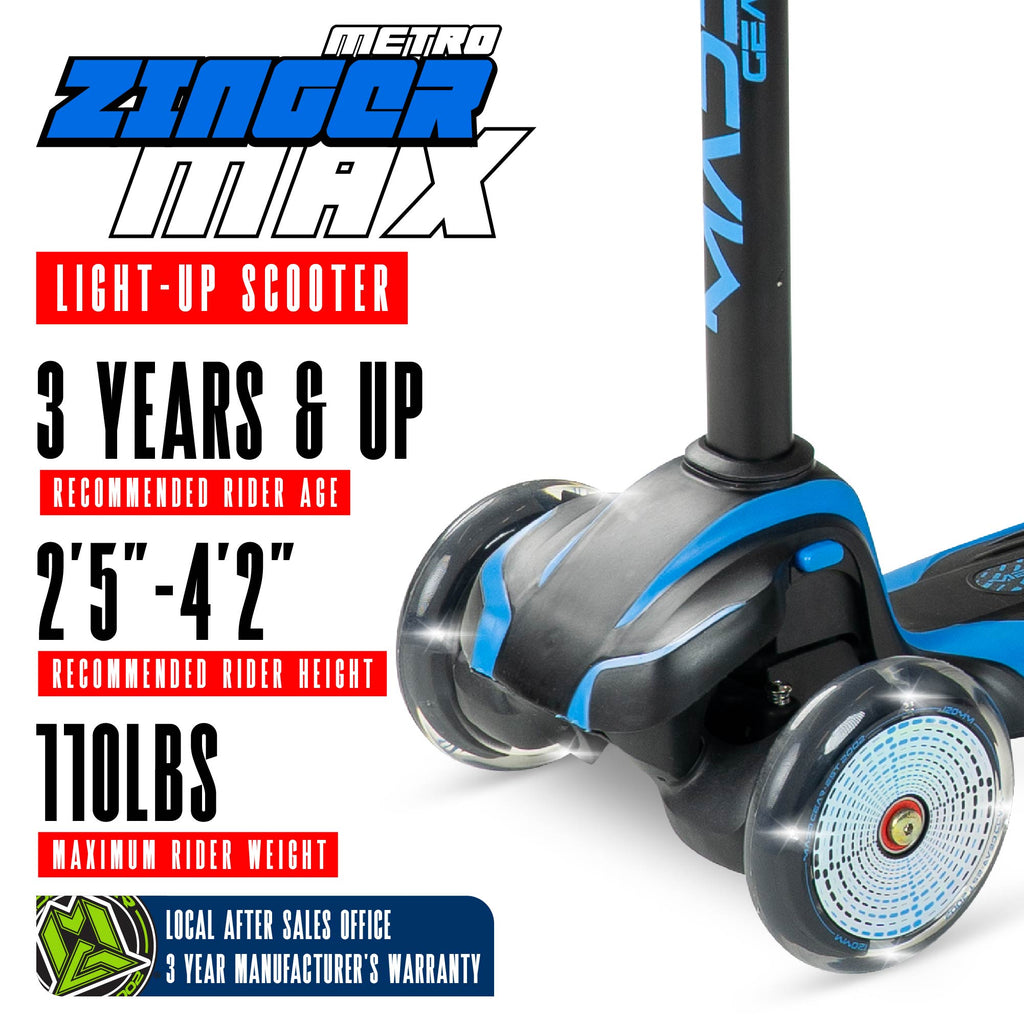 MADD GEAR ZINGER 3 WHEELED SCOOTER BLUE
