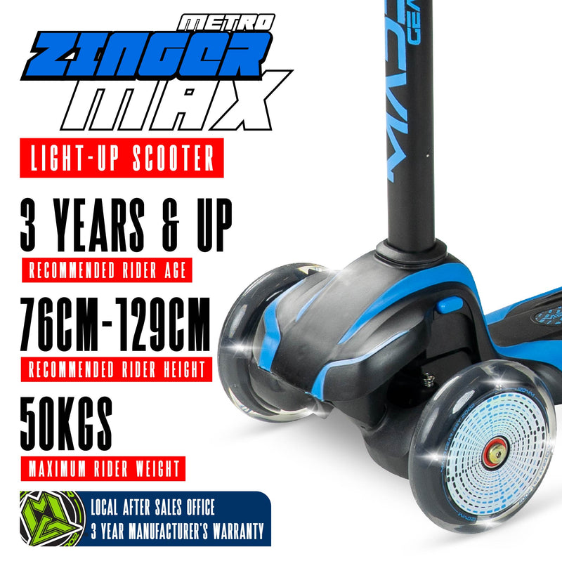 MADD GEAR ZINGER 3 WHEELED SCOOTER BLUE