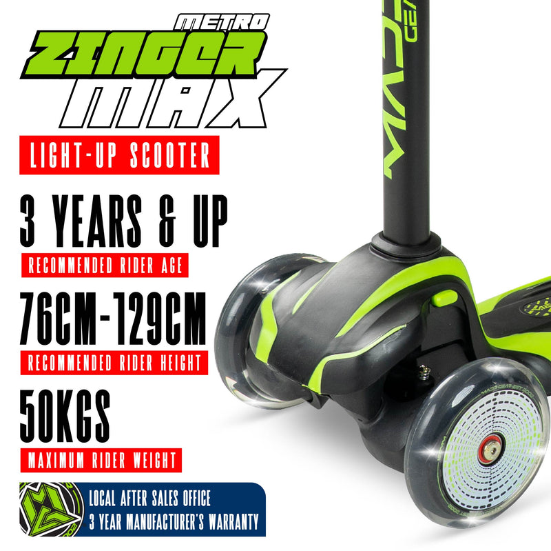 MADD GEAR ZINGER 3 WHEELED SCOOTER GREEN