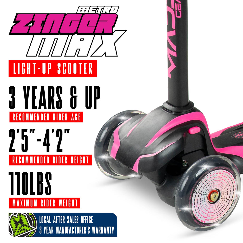 MADD GEAR ZINGER 3 WHEELED SCOOTER PINK