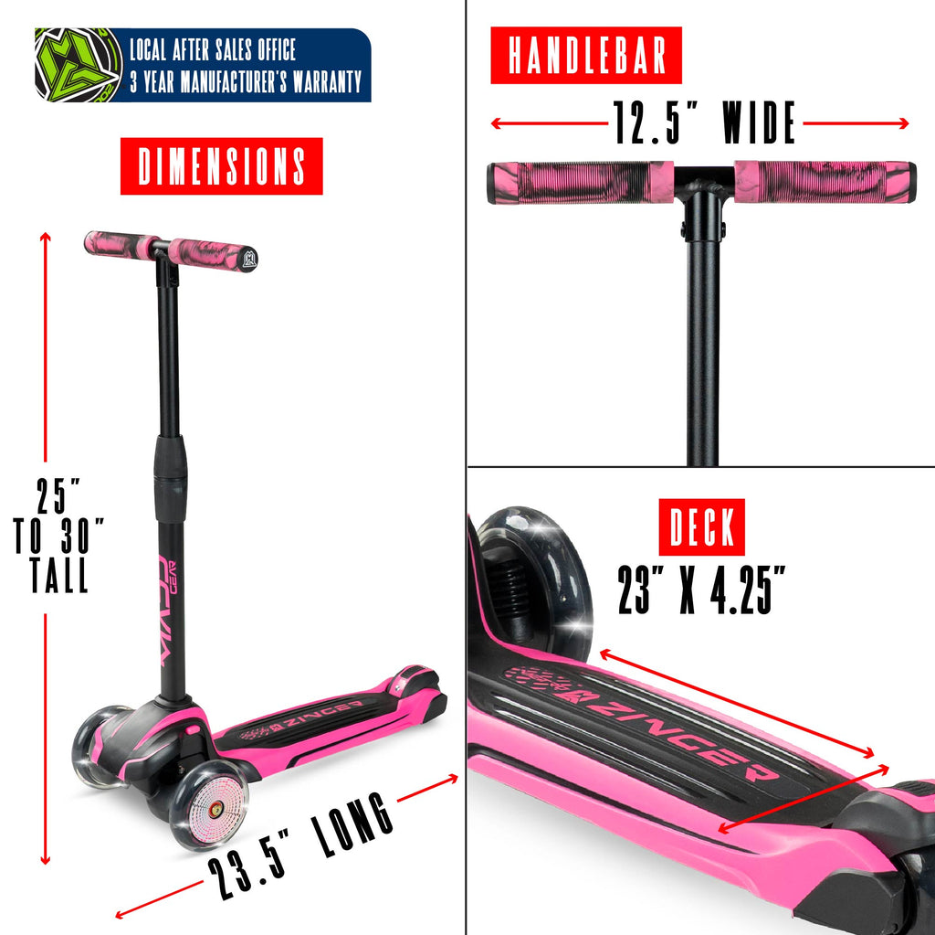 MADD GEAR ZINGER 3 WHEELED SCOOTER PINK
