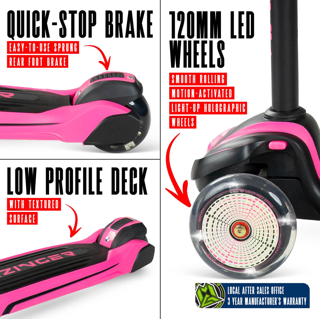 MADD GEAR ZINGER 3 WHEELED SCOOTER PINK
