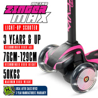 MADD GEAR ZINGER 3 WHEELED SCOOTER PINK