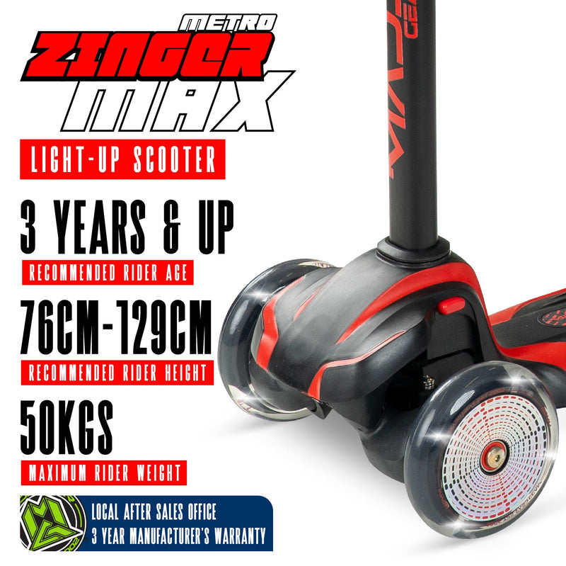 MADD GEAR ZINGER 3 WHEELED SCOOTER RED