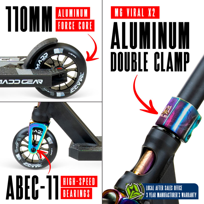 MADD GEAR MG5 AXION SCOOTER BLACK / NEOCHROME