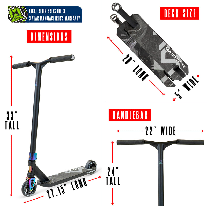 MADD GEAR MG5 AXION SCOOTER BLACK / NEOCHROME