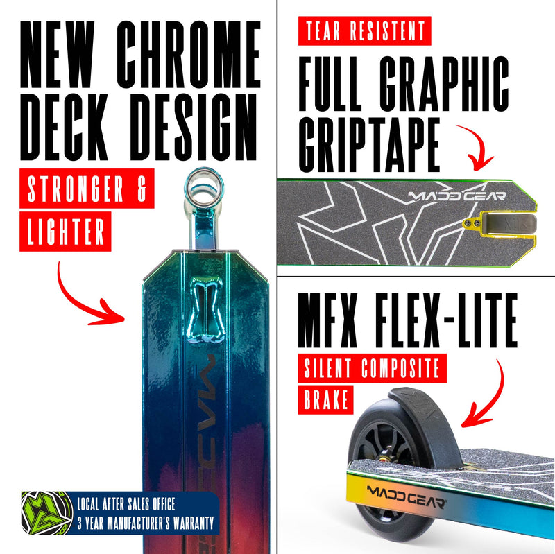 MADD GEAR MG6 KINETIC SCOOTER NEOCHROME