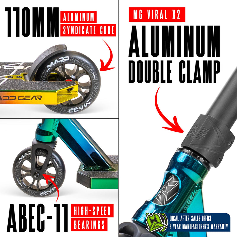 MADD GEAR MG6 KINETIC SCOOTER NEOCHROME