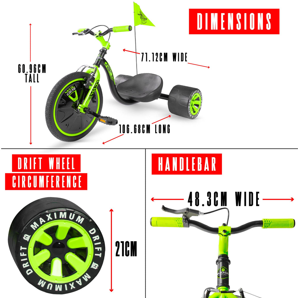 MADD GEAR MINI DRIFT TRIKE GREEN / BLACK