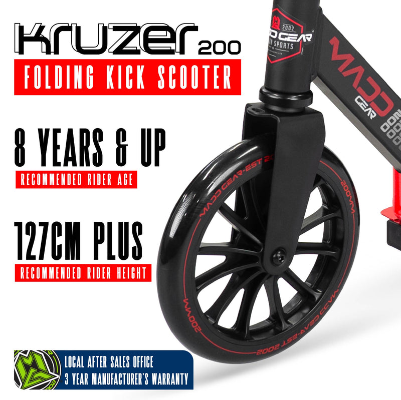 MADD GEAR KRUZER 200 SCOOTER RED BLACK