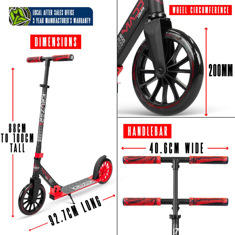 MADD GEAR KRUZER 200 SCOOTER RED BLACK