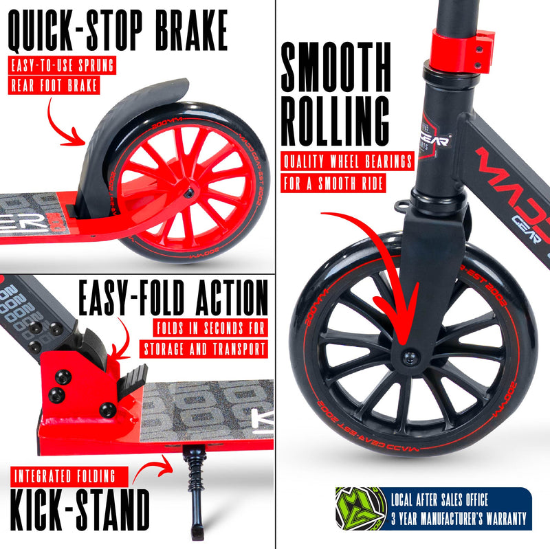 MADD GEAR KRUZER 200 SCOOTER RED BLACK
