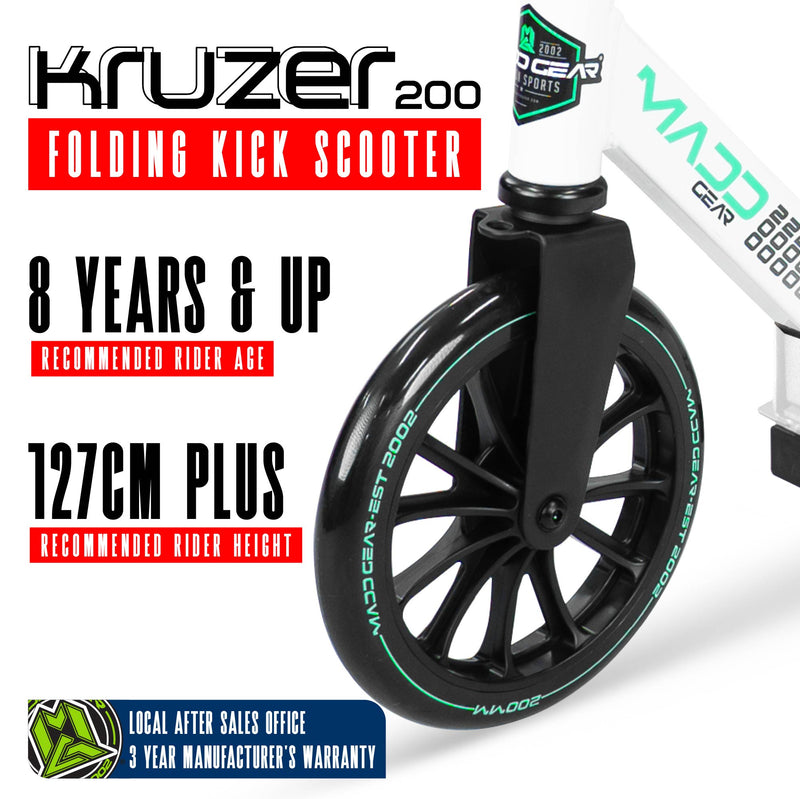 MADD GEAR KRUZER 200 SCOOTER GREY TEAL