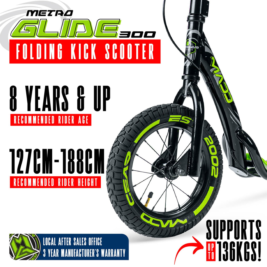 MADD GEAR METRO GLIDE 300 SCOOTER BLACK / GREEN