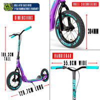MADD GEAR METRO GLIDE 300 SCOOTER PURPLE / TEAL