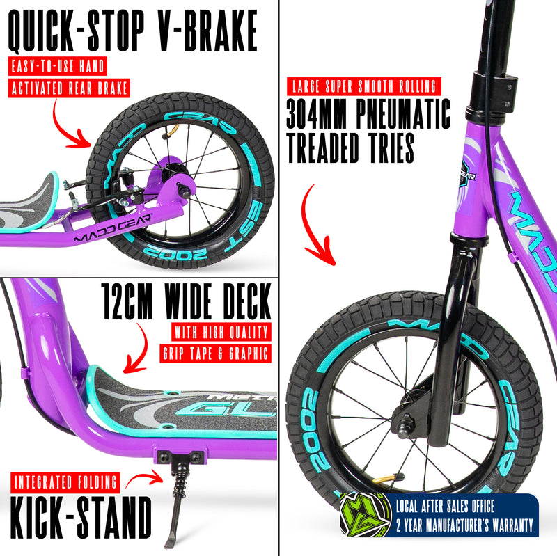 MADD GEAR METRO GLIDE 300 SCOOTER PURPLE / TEAL