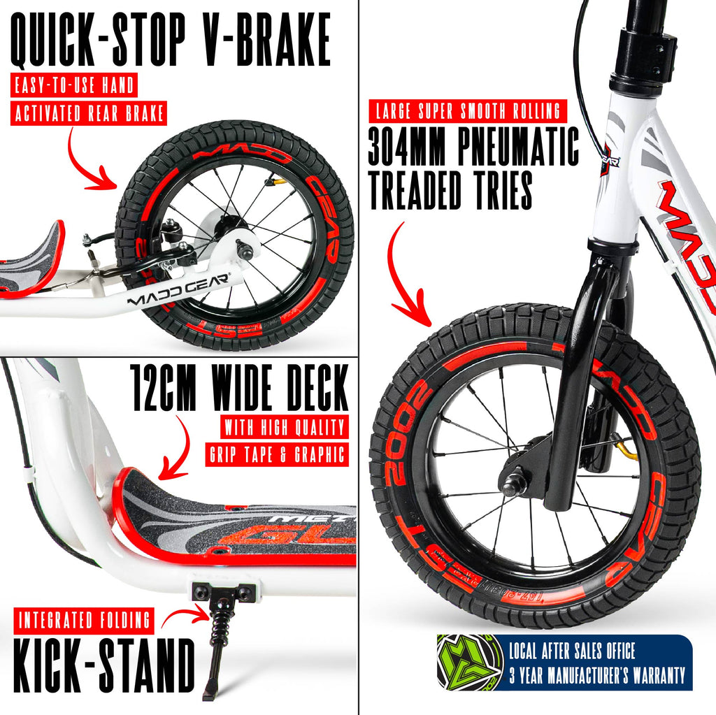 MADD GEAR METRO GLIDE 300 SCOOTER WHITE / RED