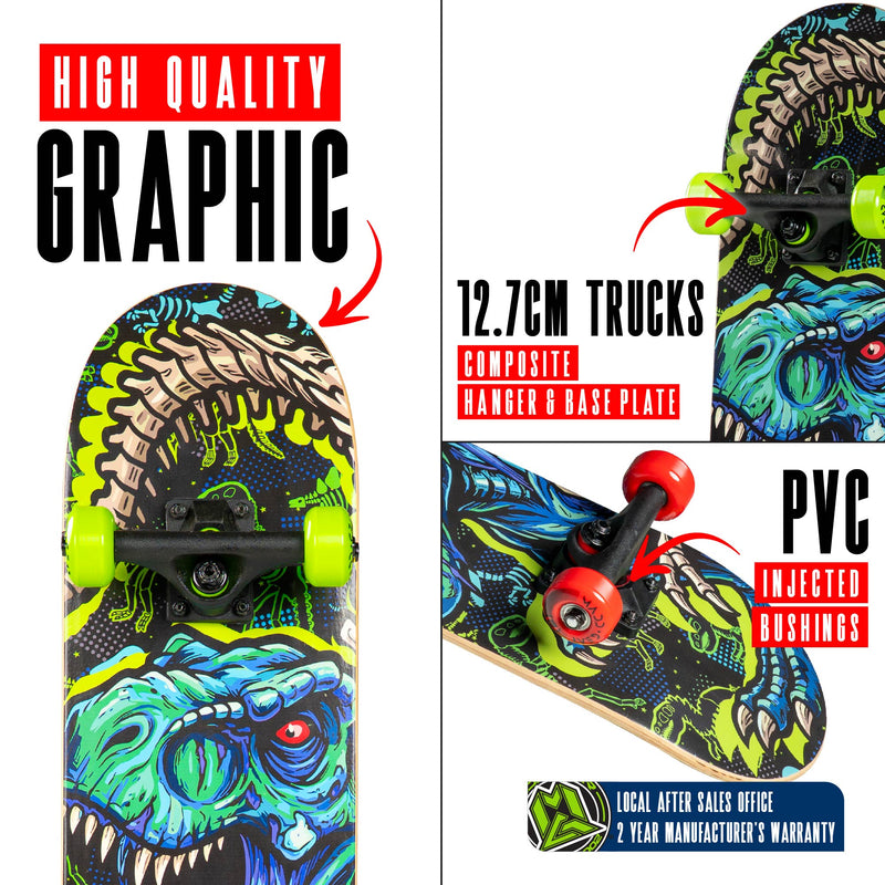 MADD GEAR 31" LTR SKATEBOARD ZOMBISAURUS