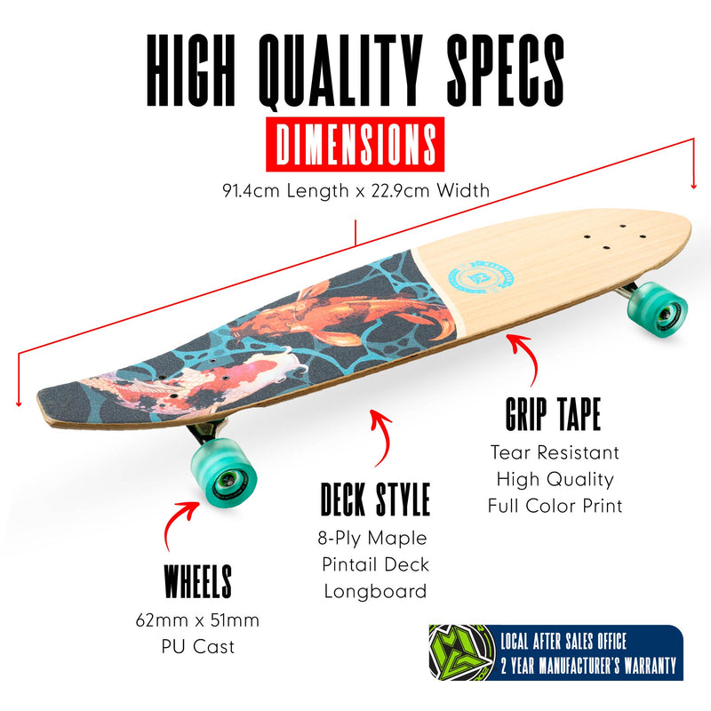 MADD GEAR 36" LONGBOARD KOI FISH