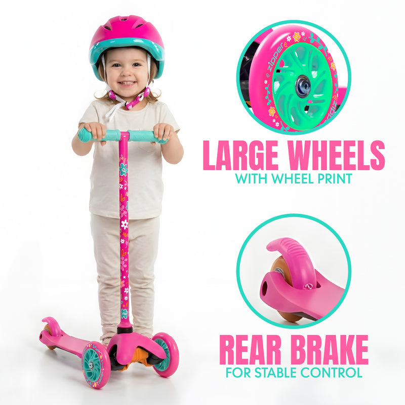 MADD GEAR ZIPPER Z1 SCOOTER W/ HELMET PINK FLOWER