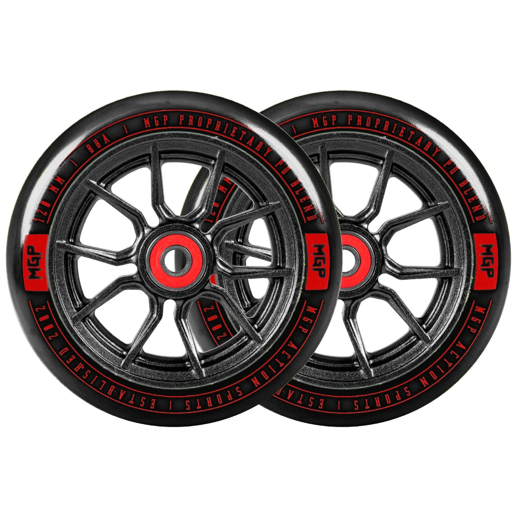 MADD GEAR 120MM SYNDICATE AR WHEELS BLACK / RED PAIR