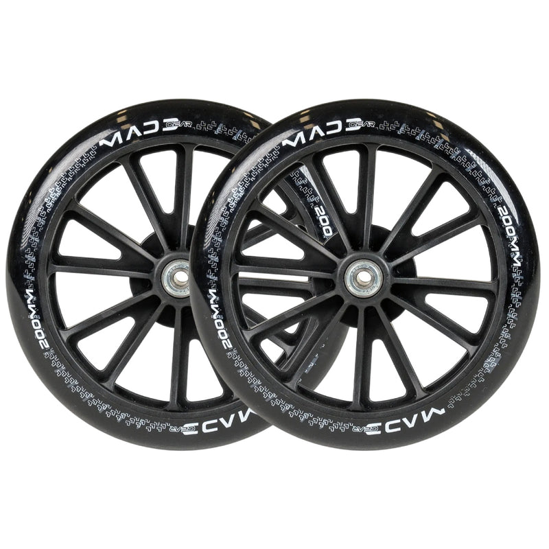 MADD GEAR 200MM METRO CRUISE WHEELS BLACK PAIR