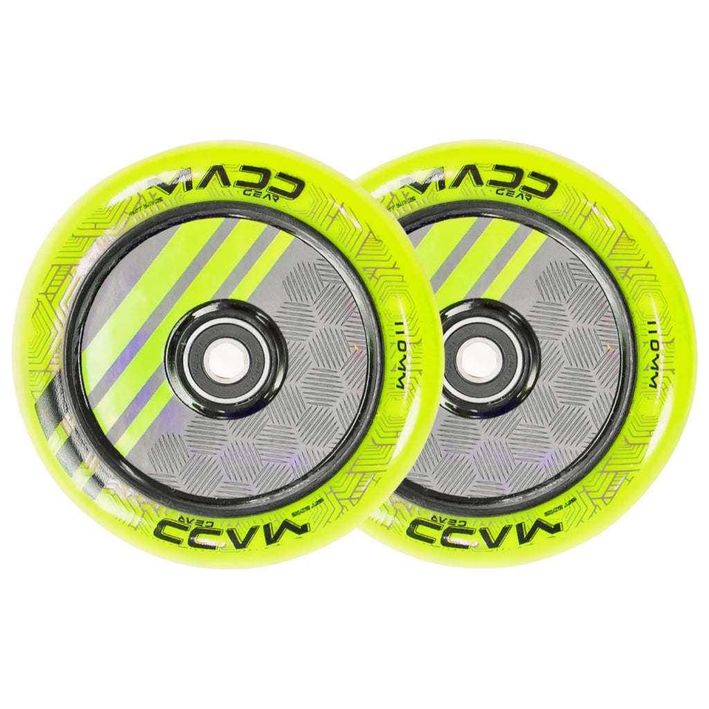 MADD GEAR 110MM ZEN HOLLOW CORE WHEEL GREEN PAIR