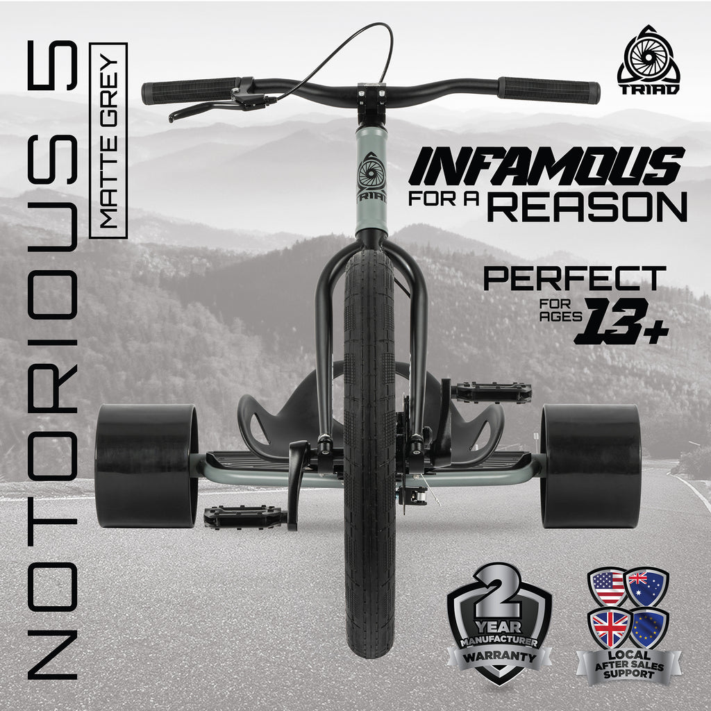 TRIAD NOTORIOUS 5 DRIFT TRIKE GREY