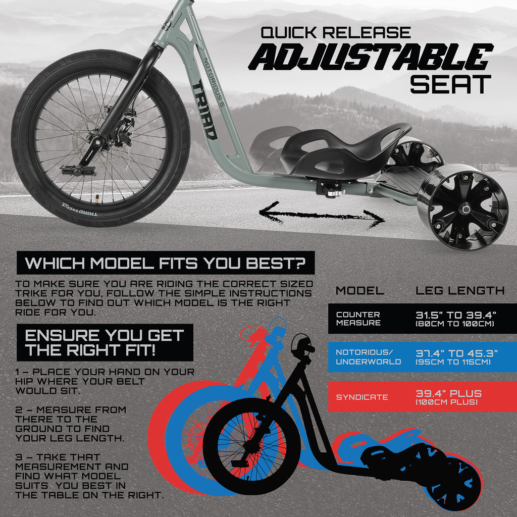 TRIAD NOTORIOUS 5 DRIFT TRIKE GREY