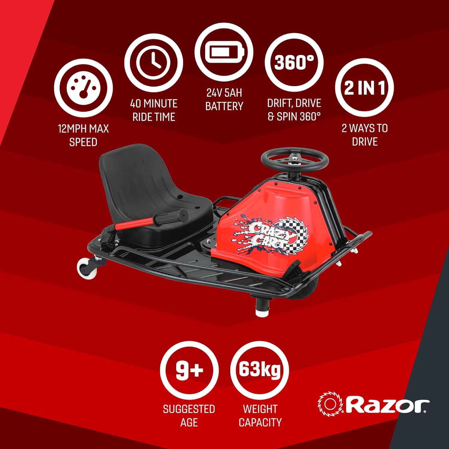RAZOR CRAZY CART BLACK – Mozzi