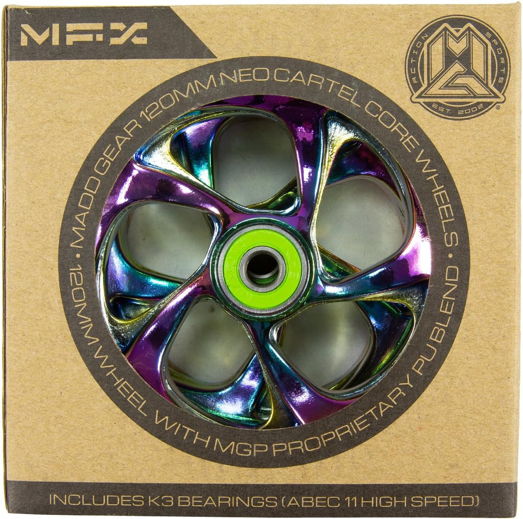 MADD GEAR 120MM CARTEL CORE WHEELS NEOCHROME (SET OF 2)