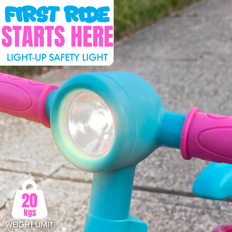 MADD GEAR SWIZZLE LIGHT UP BALANCE BIKE PINK / TEAL