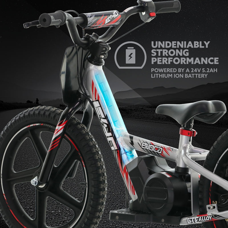 EVOCA E40 ELECTRIC 16' BALANCE BIKE SILVER