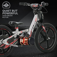 EVOCA E40 ELECTRIC 16' BALANCE BIKE SILVER