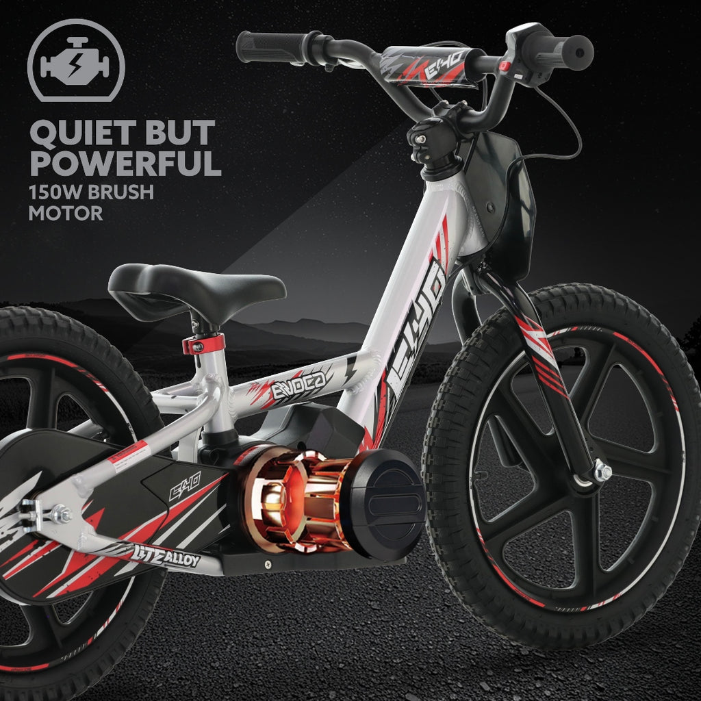 EVOCA E40 ELECTRIC 16' BALANCE BIKE SILVER