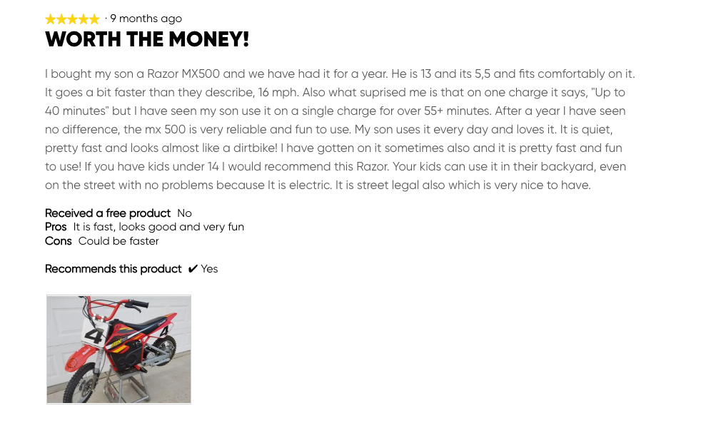 RAZOR DIRT ROCKET MX500 RED