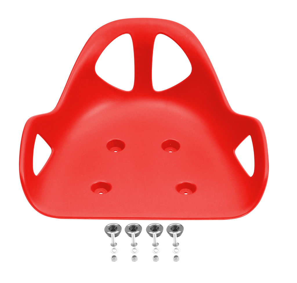 TRIAD SEAT  RED WITH ALLOY CAPS